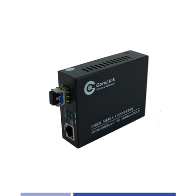 फाइबर मीडिया कन्वर्टर 10/100/1000Mbps सिंगलमोड SMF 1310nm डुअल SFP स्लॉट 40KM