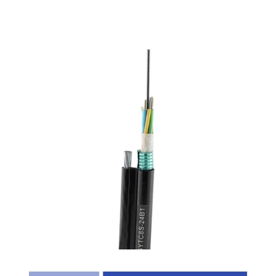 48 Core Aerial Fiber Optic Cable Singlemode 9/125um with Steel Wire Messenger PE GYTC8S